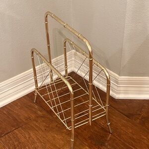 Gold Metal Magazine Rack. Vinyl Records storage